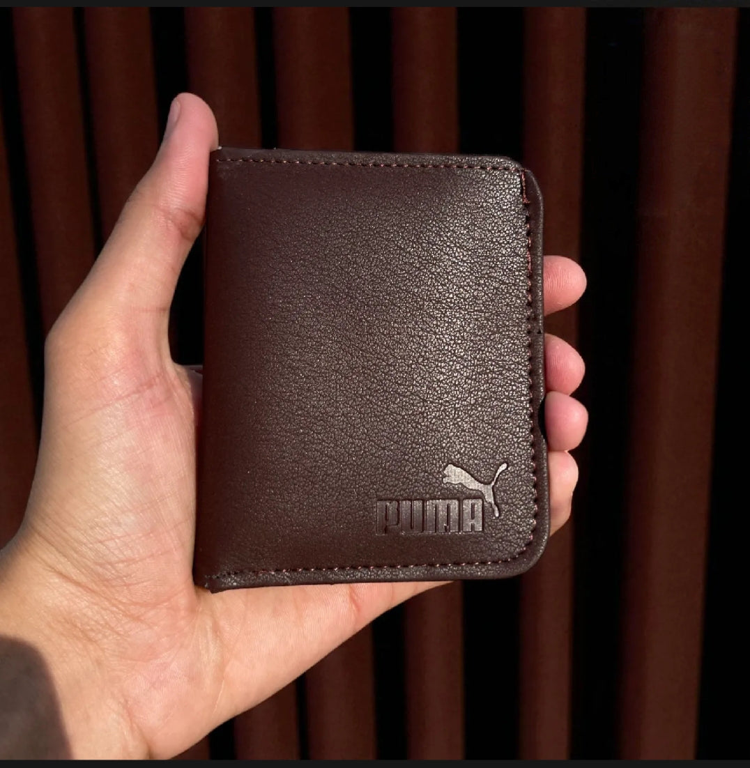 PUMA Men's Premium Bi-Fold Wallet | Classic Leather Finish | Slim & Stylish